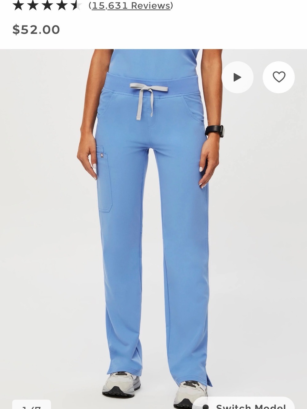 Figs Blue Scrub Bottom - Kade Cargo